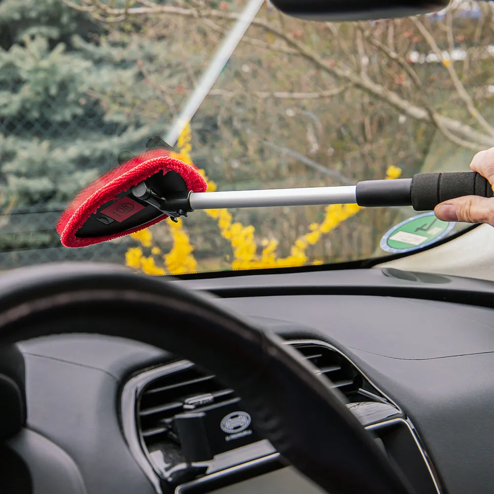 HEYNER βούρτσα με πανί μικροϊνών 407630, πτυσσόμενη έως 50cm, μαύρη/κόκκινη