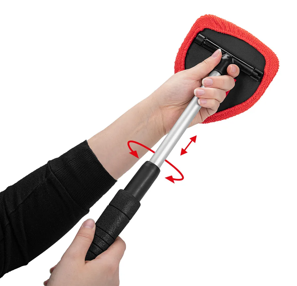 HEYNER βούρτσα με πανί μικροϊνών 407630, πτυσσόμενη έως 50cm, μαύρη/κόκκινη