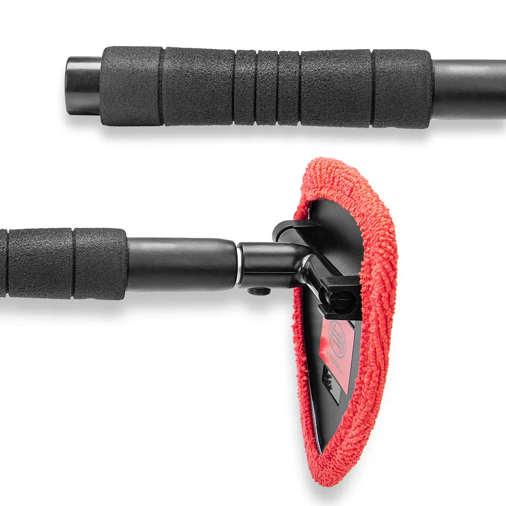 HEYNER βούρτσα με πανί μικροϊνών 407630, πτυσσόμενη έως 50cm, μαύρη/κόκκινη