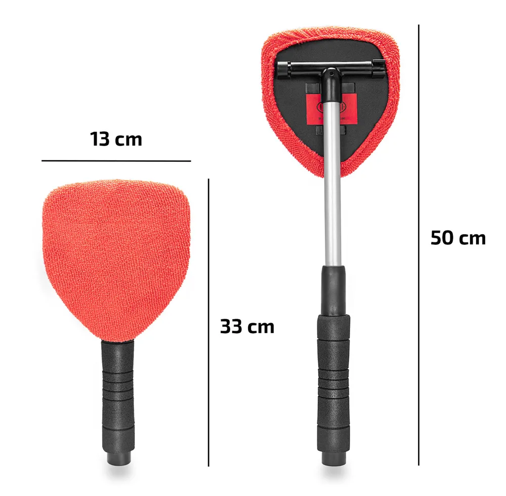 HEYNER βούρτσα με πανί μικροϊνών 407630, πτυσσόμενη έως 50cm, μαύρη/κόκκινη