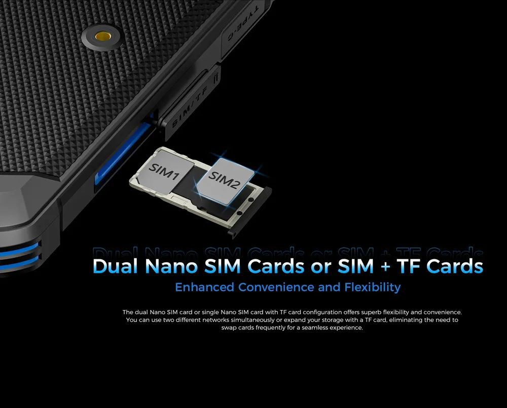 OUKITEL tablet RT3 Plus, 8", 4/128GB, 4G, 11000mAh, IP68/IP69K, μαύρο