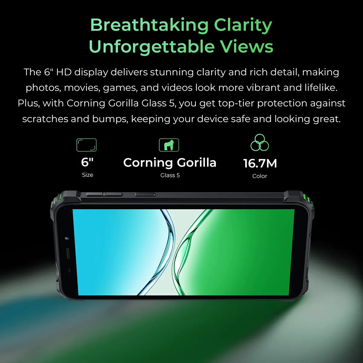 OUKITEL smartphone G5, 6", 4/128GB, 6300mAh, IP68/IP69K, μαύρο