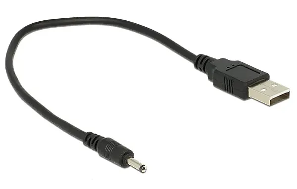 DELOCK καλώδιο USB σε DC 3.0 x 1.1mm 83793, 27cm, μαύρο