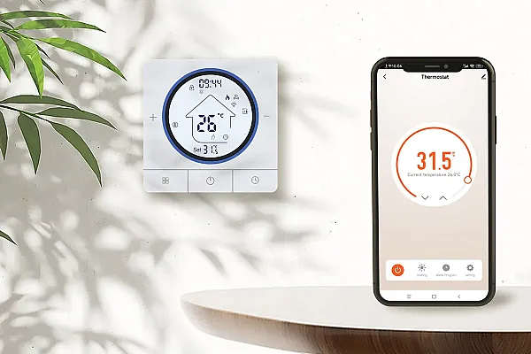 Smart θερμοστάτης αερίου BHT-800WM-GCLW, WiFi, επιτοίχιος, λευκός