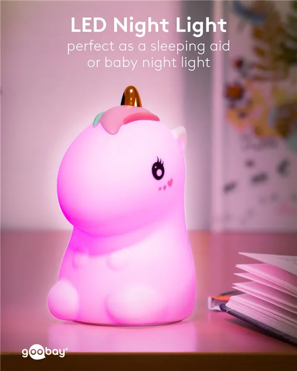 GOOBAY LED φωτιστικό νυκτός μονόκερος 61649, RGB, επαναφορτιζόμενο, λευκό