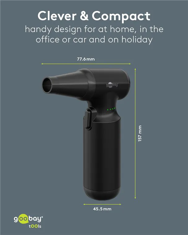 GOOBAY ηλεκτρικό air duster 77830, 100W, 6000mAh, μαύρο