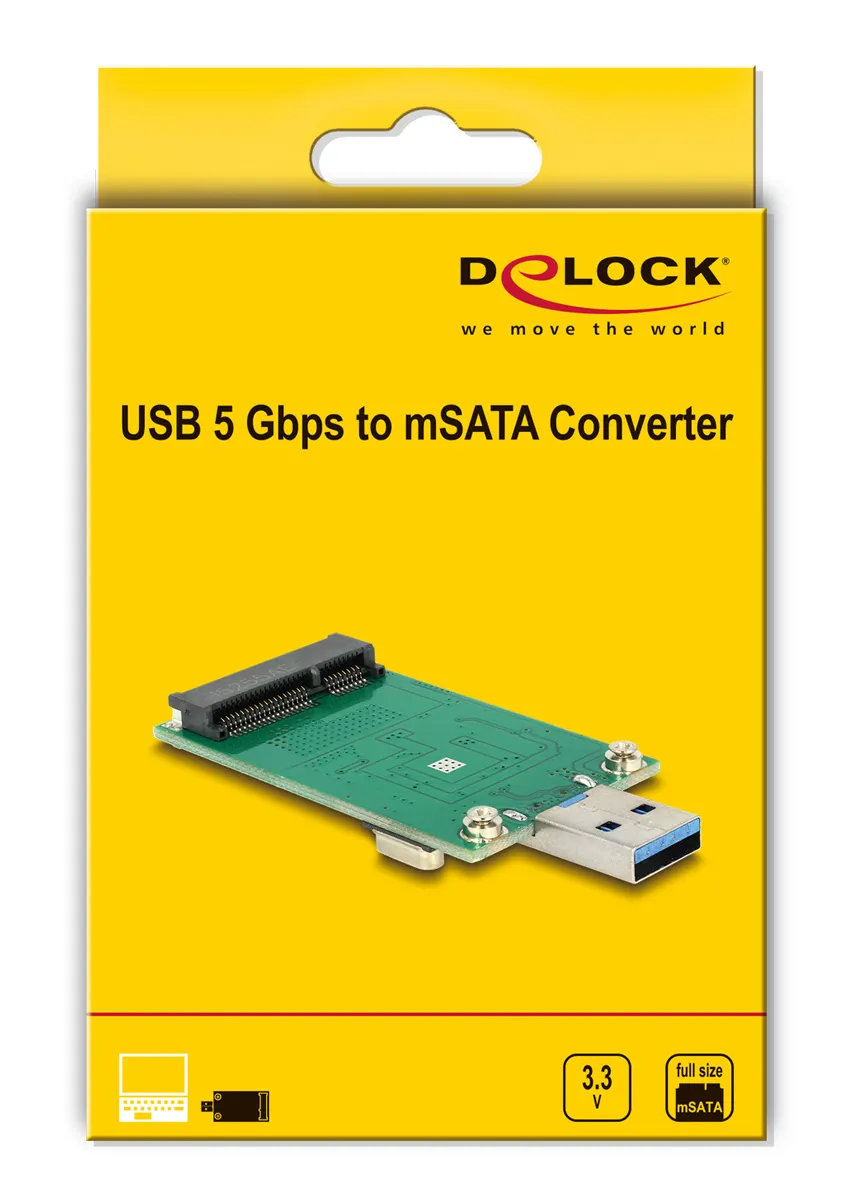 DELOCK αντάπτορας USB σε mSATA 62681, 5Gbps