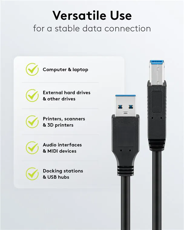 GOOBAY καλώδιο USB 3.0 σε USB Type B 95721, 0.25m, 5Gbps, μαύρο