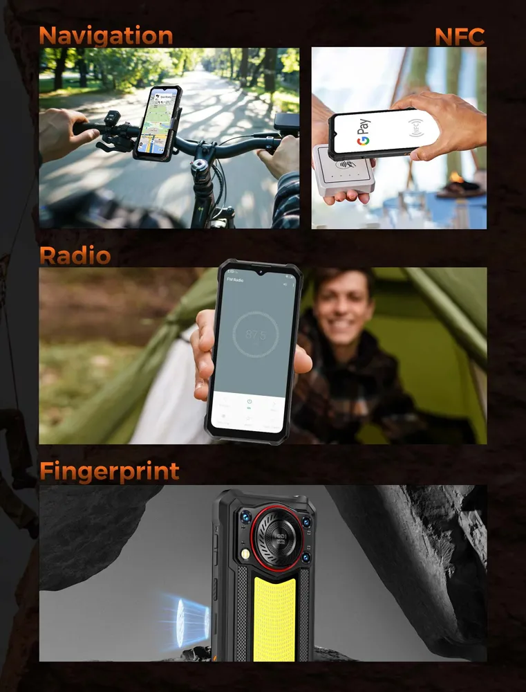 OUKITEL smartphone WP53 με ηχείο 3W, 6.52", 8/128GB, 11000mAh, IP68/IP69K/MIL-STD-810H, μαύρο