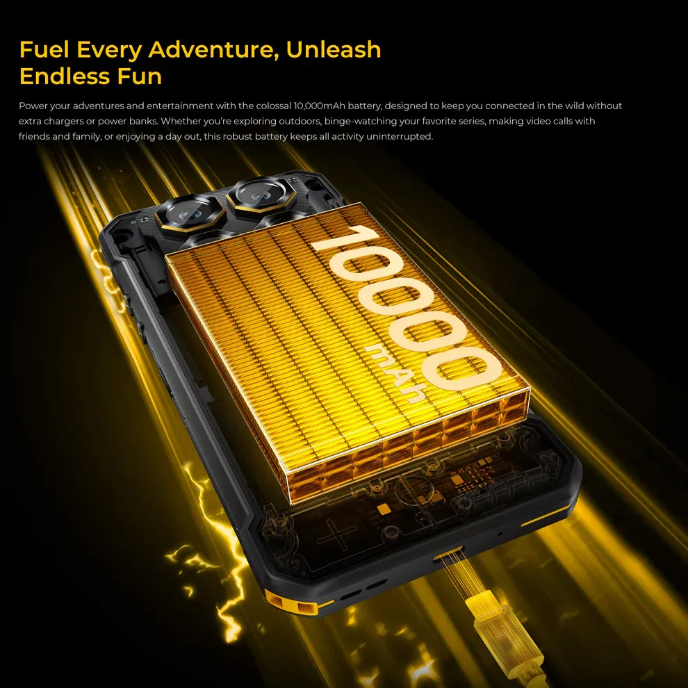 OUKITEL smartphone WP60, 7.2", 8/256GB, 5G, 10000mAh, IP68/IP69K/MIL-STD-810H, κίτρινο