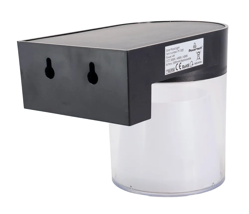 POWERTECH LED ηλιακό φωτιστικό PT-1520 με αισθητήρα κίνησης, 4W, 2000mAh, μαύρο