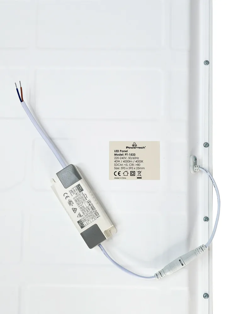 POWERTECH LED panel ψευδοροφής PT-1533, 40W, 59.5x59.5cm, τετράγωνο, 4000K, 4000lm, λευκό
