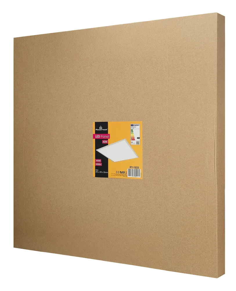 POWERTECH LED panel ψευδοροφής PT-1533, 40W, 59.5x59.5cm, τετράγωνο, 4000K, 4000lm, λευκό
