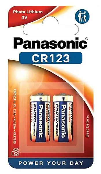 PANASONIC μπαταρίες λιθίου CR123, 3V, 2τμχ