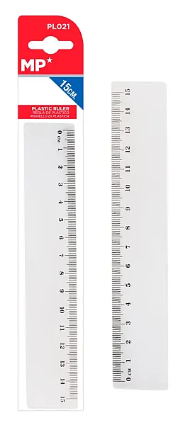 MP πλαστικός χάρακας PL021, 15cm, διάφανος