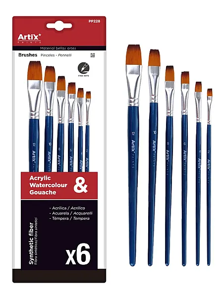 ARTIX PAINTS σετ πινέλων ζωγραφικής PP228, μπλε, 6τμχ