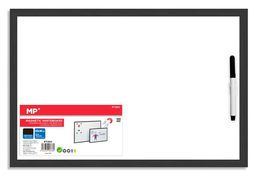 MP πίνακας μαρκαδόρου PT301I με μαρκαδόρο, μαγνητικός, 60x40cm