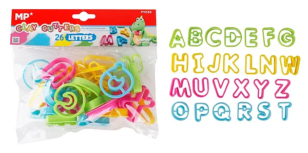 MP σετ καλούπια πλαστελίνης PY053, letters, 3+ ετών, 26τμχ