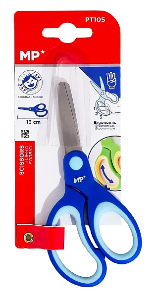 MP παιδικό ψαλίδι χαρτιού PT105, μεταλλική λεπίδα, 13cm, μπλε