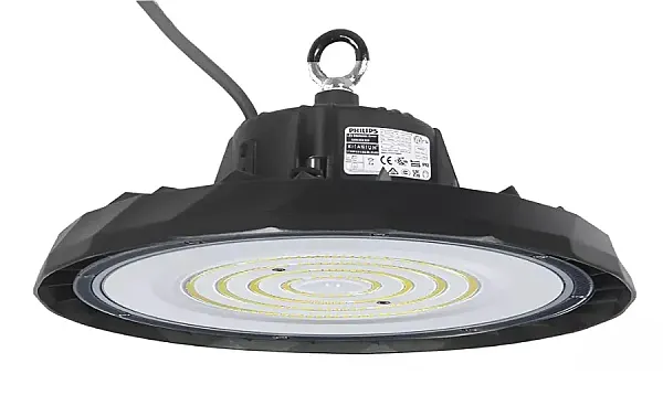 POWERTECH LED φωτιστικό καμπάνα PT-1531, 100W, 6500K, Φ30x11cm, IP65, μαύρο