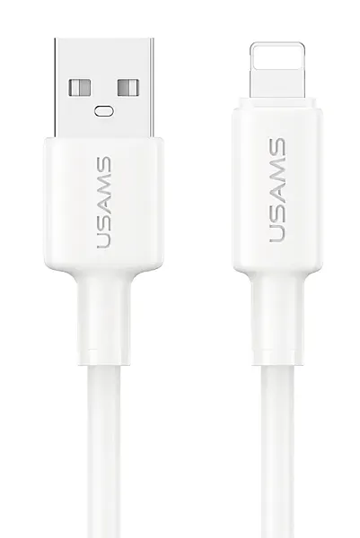 USAMS καλώδιο Lightning σε USB SJ762, 2.4A 12W, 480Mbps, 1m, λευκό