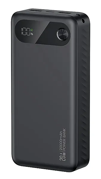 USAMS power bank CD251 με οθόνη, 3x θύρες εξόδου, 20000mAh, PD20W, μαύρο
