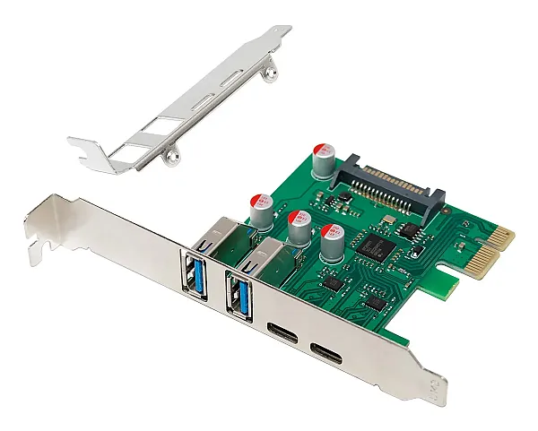 POWERTECH κάρτα επέκτασης PCIe σε 2x USB & 2x USB-C ST632, 5Gbps, NEC D720201