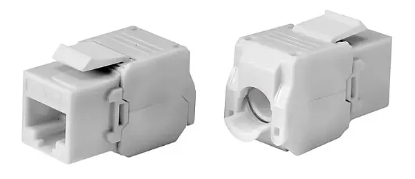 POWERTECH keystone module RJ45 female CAB-N449, Cat.6Α UTP 180°, λευκό