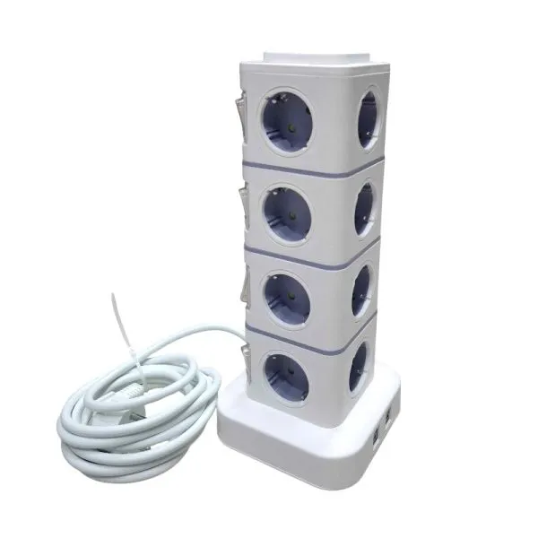 Κάθετο πολύπριζο 16 θέσεων με διακόπτες – Σούκο – 4USB – RC-G16P – 016232