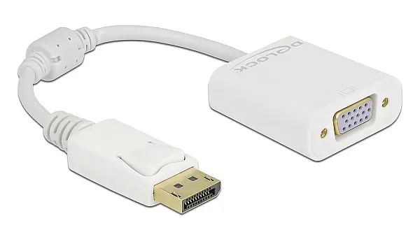 DELOCK αντάπτορας DisplayPort σε VGA 61007, Full HD, passive, λευκός