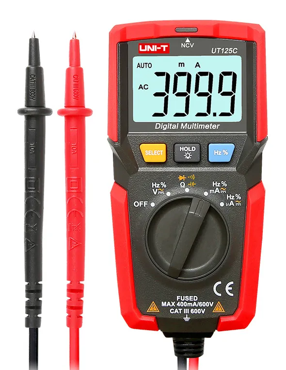 UNI-T μίνι ψηφιακό πολύμετρο UT125C, 600V AC/DC, NCV