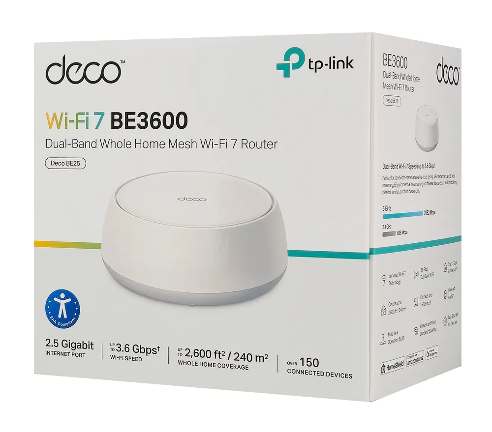 TP-LINK Home Mesh WiFi 7 System Deco BE25, 3600Mbps ΒΕ3600, V1.0