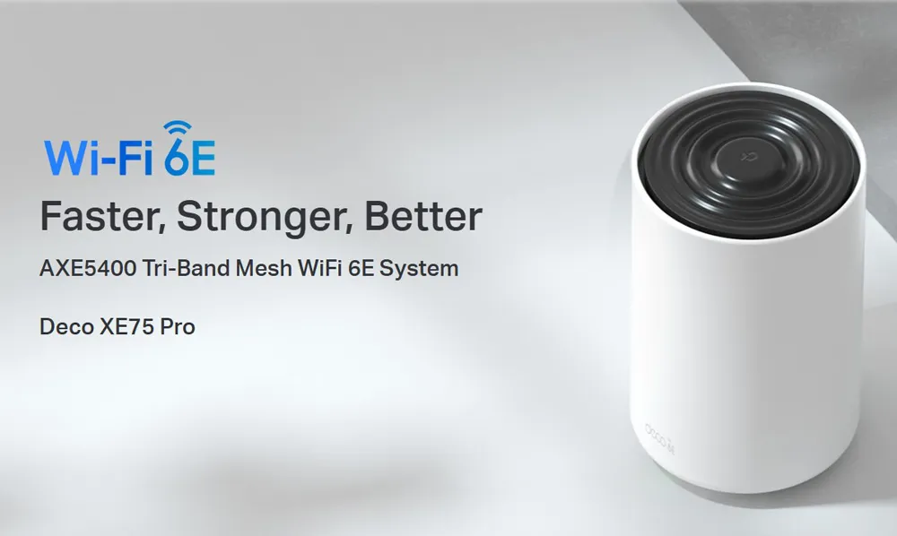 TP-LINK Home Mesh WiFi 6E System Deco XE75 Pro, 5400Mbps AXE5400, Tri-Band, V3.0