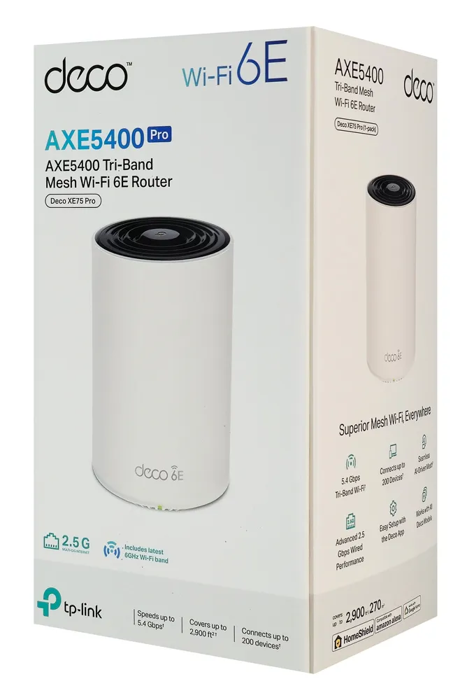 TP-LINK Home Mesh WiFi 6E System Deco XE75 Pro, 5400Mbps AXE5400, Tri-Band, V3.0