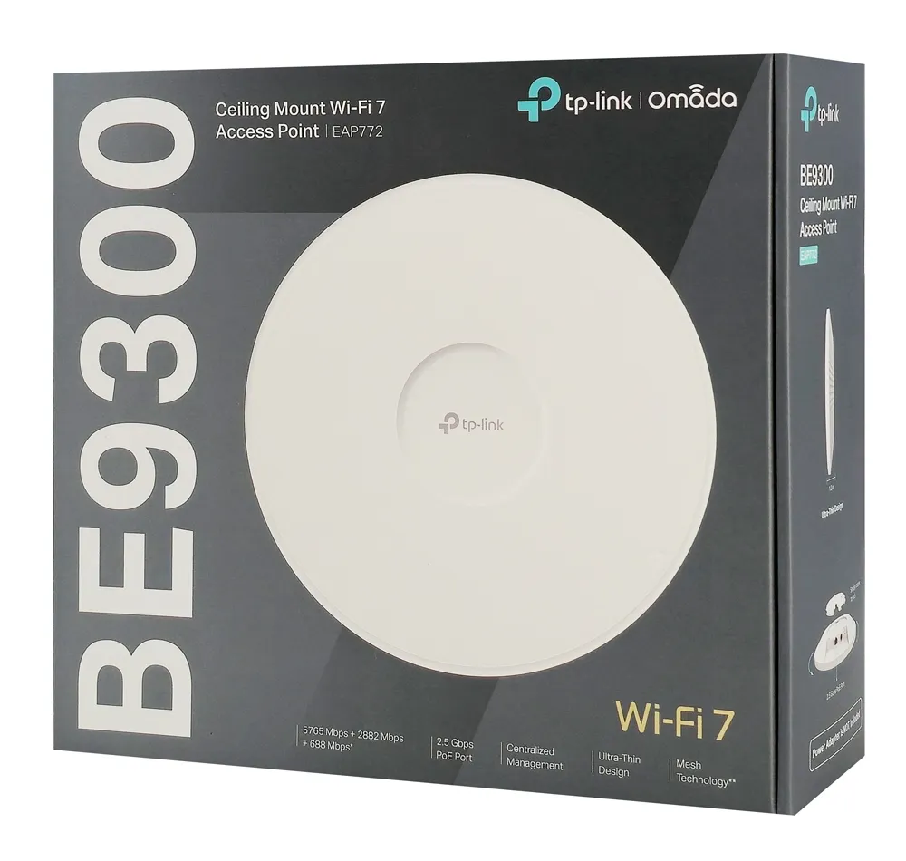 TP-LINK access point EAP772, οροφής, WiFi 7, 9300Mbps BE9300, Tri-Band, Mesh, V2.0