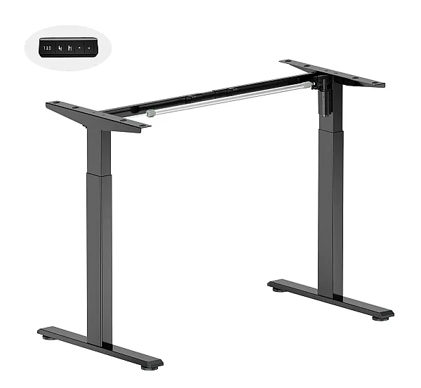 BRATECK σκελετός ηλεκτρικού γραφείου S22-22D, 1020~1400x600x700~1150mm, μαύρο