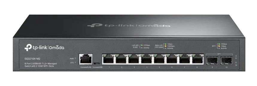 TP-LINK L2+ managed switch SG3210X-M2, 8x 2.5Gbps θύρες, V1.0