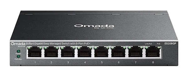 TP-LINK easy managed switch ES208GP, 8x Gigabit θύρες, PoE+, V1.0