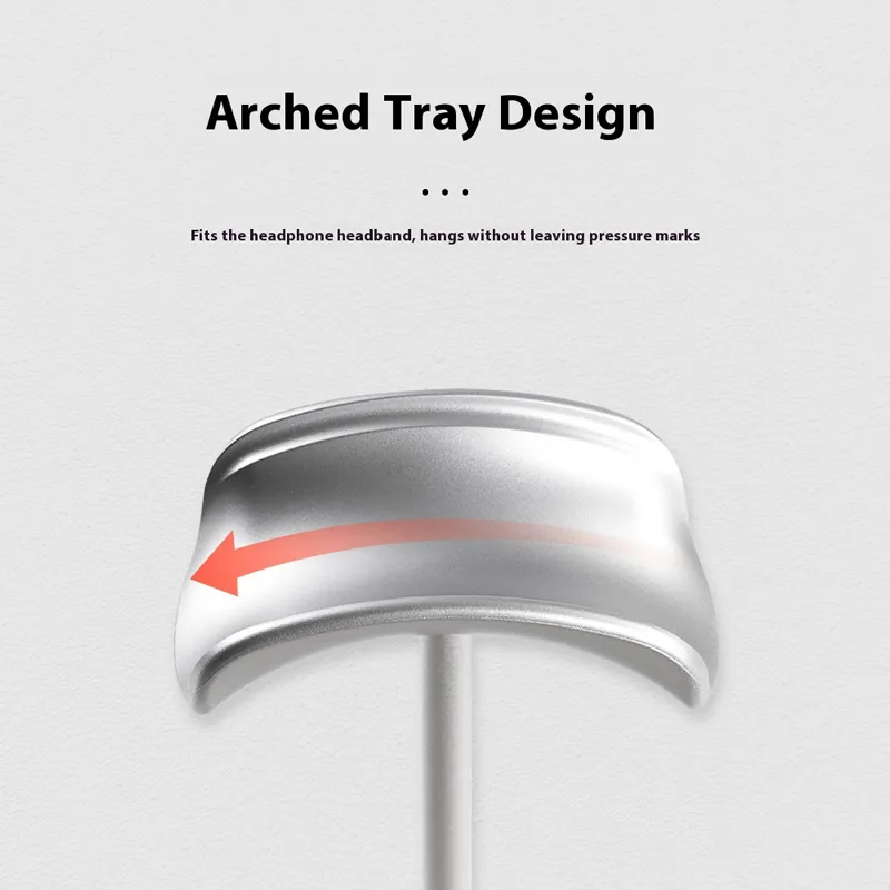 POWERTECH επιτραπέζια βάση ακουστικών PT-1580, ασημί