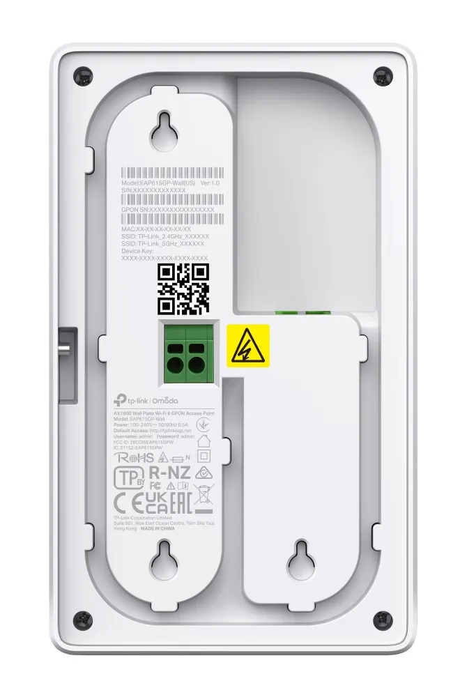 TP-LINK access point EAP615GP-Wall, WiFi 6, 1800Mbps AX1800, Mesh, GPON, V1.0