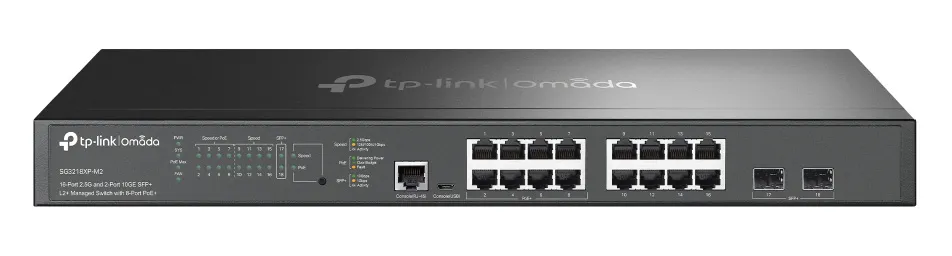 TP-LINK L2+ managed switch SG3218XP-M2, 16x 2.5Gbps θύρες, PoE+, V1.0