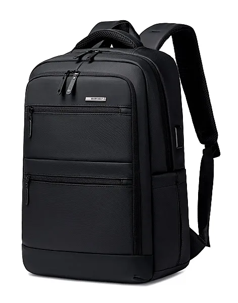 GOLDEN WOLF τσάντα πλάτης GB00707 με θήκη laptop 15.6", 21L, μαύρη