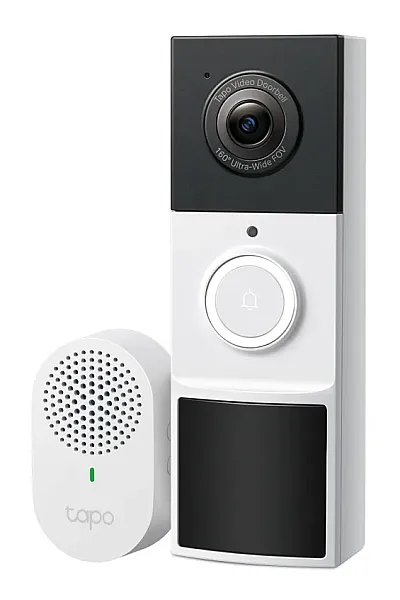 TP-LINK smart κουδούνι με κάμερα Tapo D210, 2K/3MP, WiFi, 6400mAh, IP65, V2.0