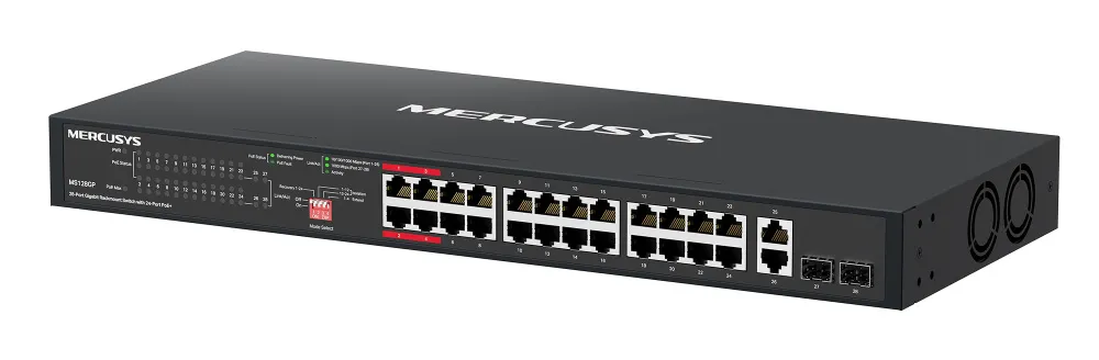 MERCUSYS rackmount switch MS128GP, 28x Gigabit θύρες, PoE+, V1.0