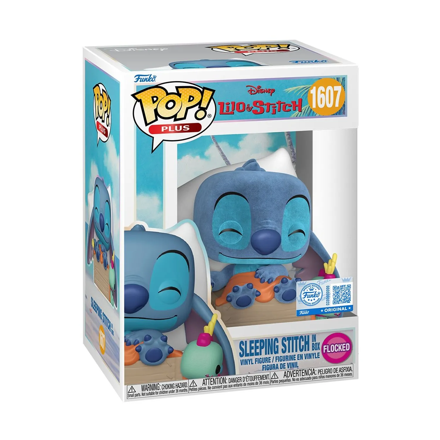 Funko Pop! Disney Plus: Lilo & Stitch - Sleeping Stitch in Box (Flocked) (Special Edition) #1607 Vinyl Figure