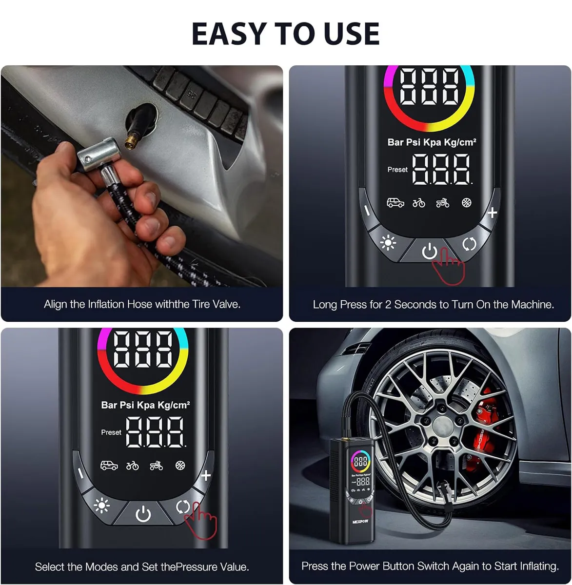 NEXPOW συμπιεστής αέρος αυτοκινήτου NP17, 6000mAh, 150PSI