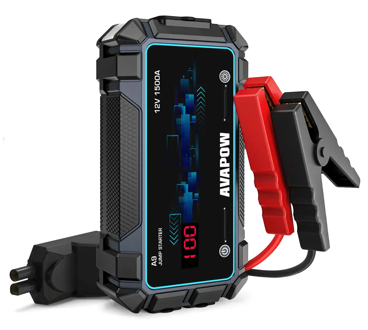 AVAPOW εκκινητής μπαταρίας αυτοκινήτου A9 με φακό, 12V/2500A, 8000mAh