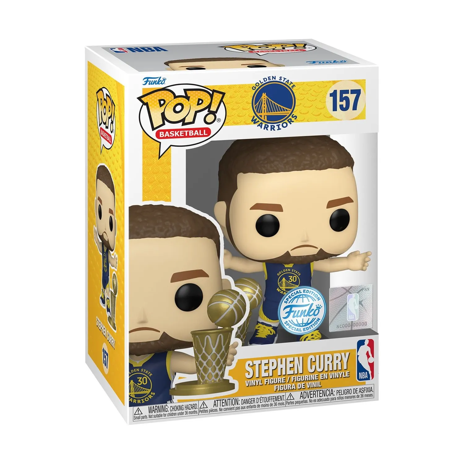 Funko Pop! NBA: Golden State Warriors - Stephen Curry (Throwback) (Special Edition) #157 Vinyl Figure