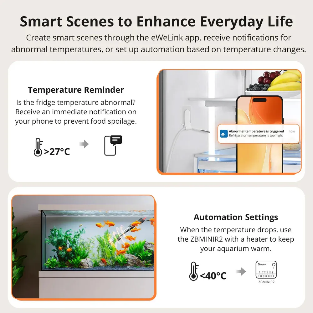 SONOFF smart θερμόμετρο SNZB-02LD, έως 115 °C, ZigBee 3.0, λευκό