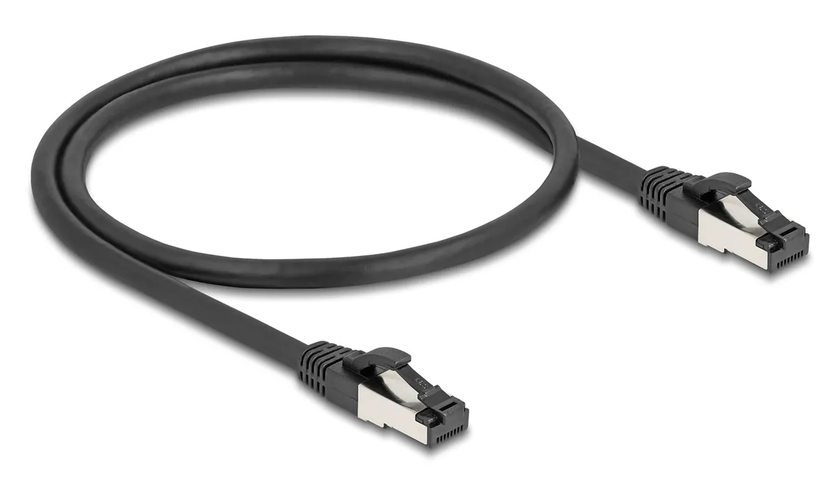 DELOCK καλώδιο δικτύου 80570, CAT 8.1 S/FTP, copper, 2000MHz, 0.50m, μαύρο